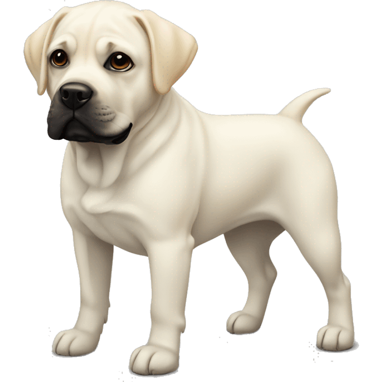 white labrador together with black french bulldog emoji