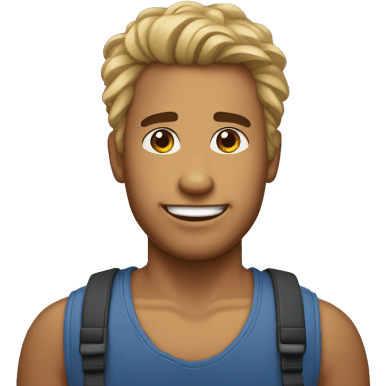 Crie um menino de cabelo curto alegre de óculos  emoji