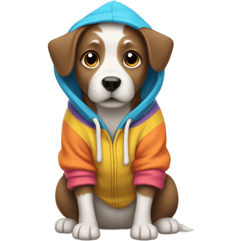 Dog wearing hoodie emoji