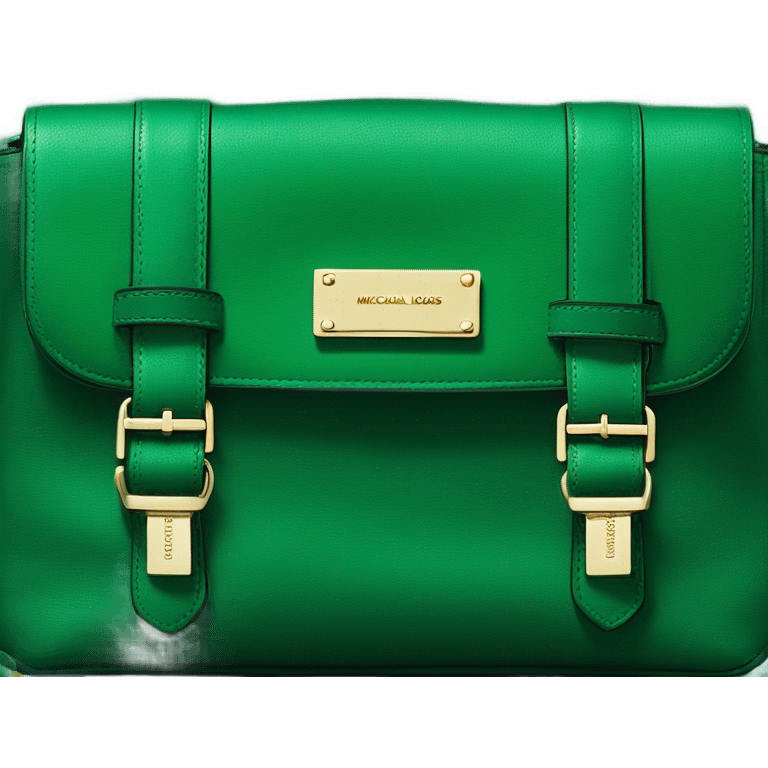 Realistic dark green to emerald green ombre michael kors  satchel purse.  emoji