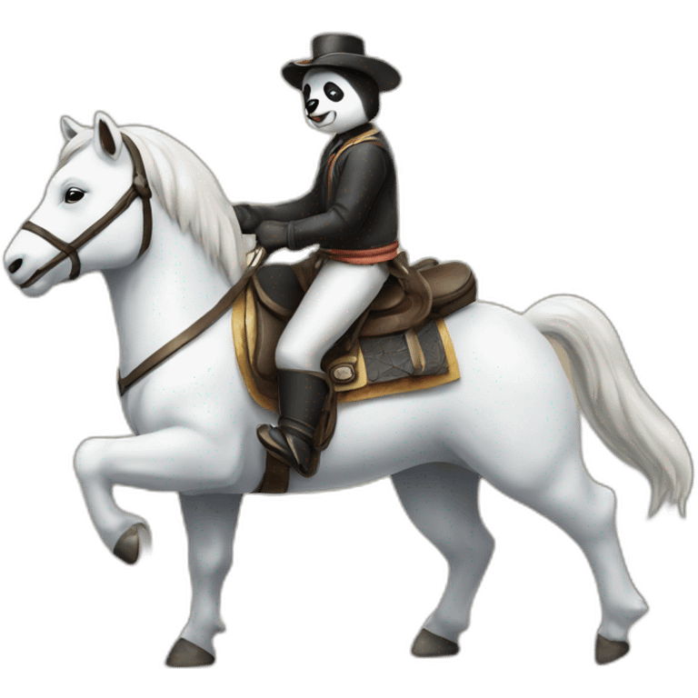 Panda sur cheval emoji