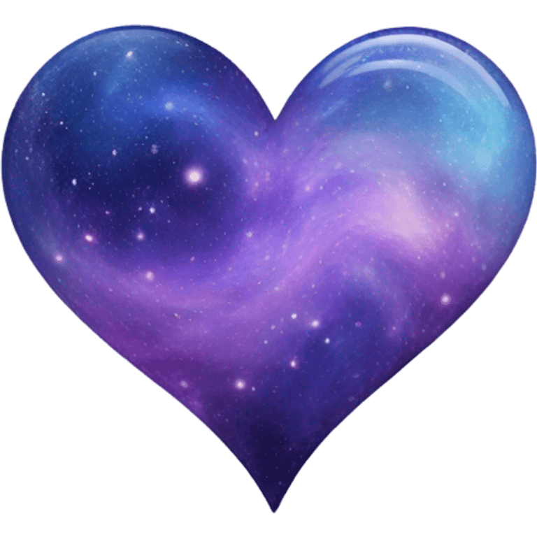 Pastel glass purple blue galaxy heart  emoji