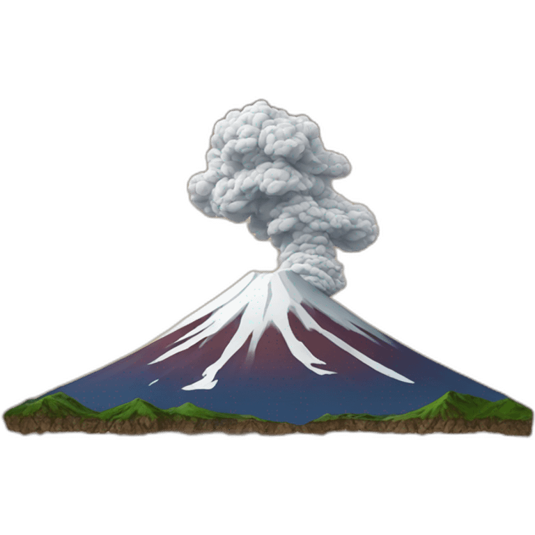 Mount Fuji erupts emoji