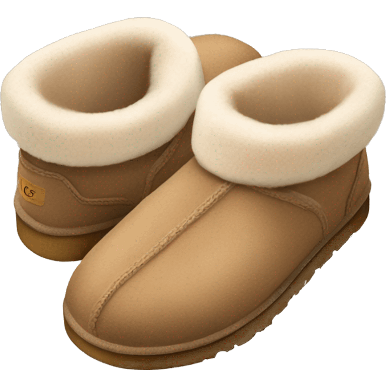 cozy light brown ugg slippers emoji