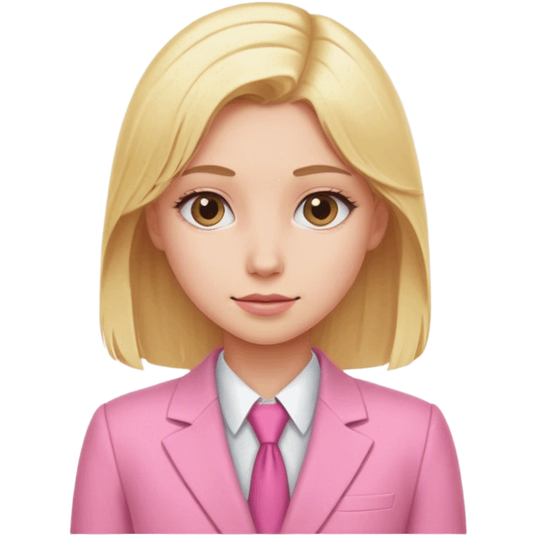 Blond girl pink suit day hi emoji