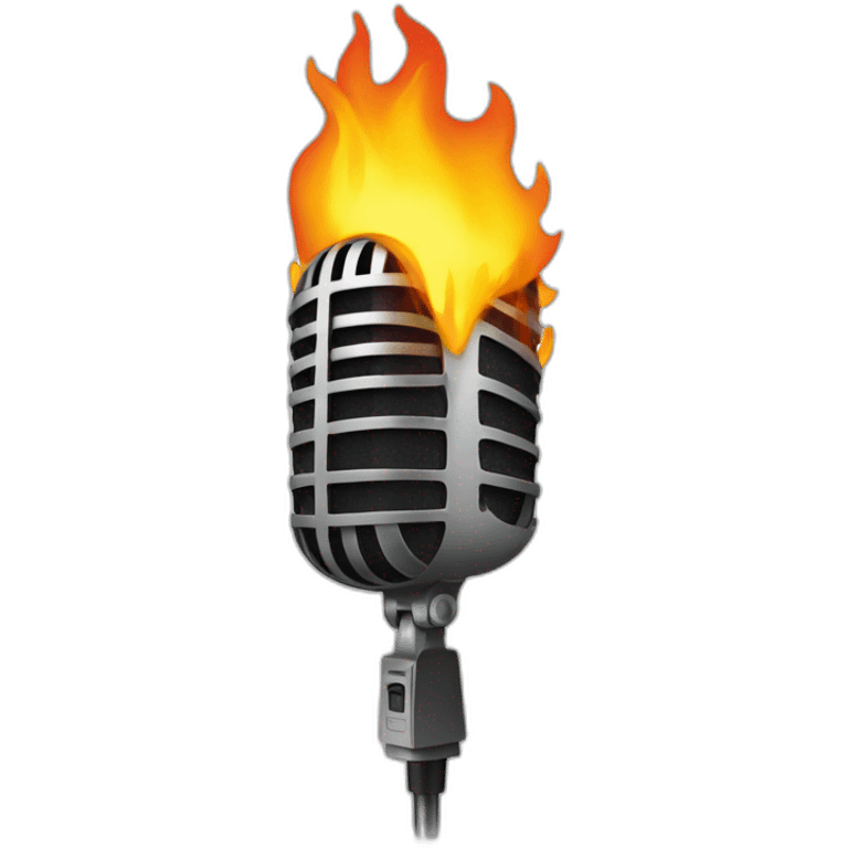 microphone in fire emoji