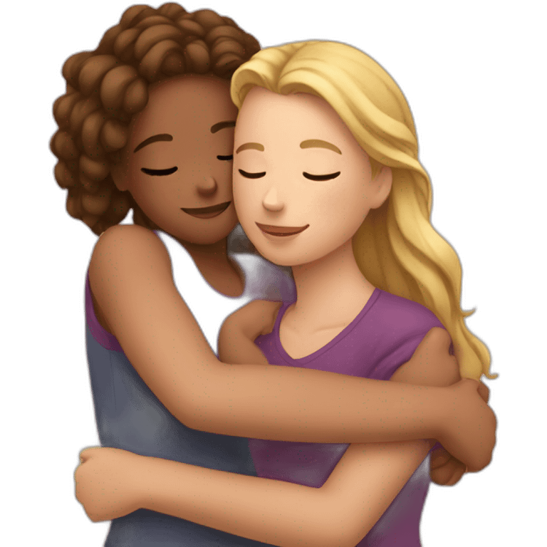 Girl bestfriends hugging  emoji