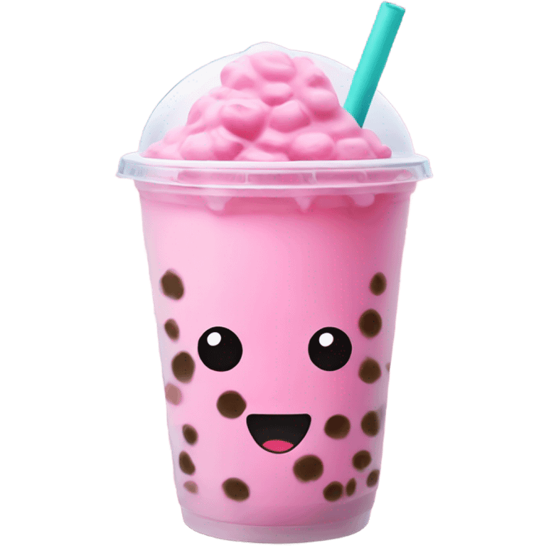 Pink boba tea emoji