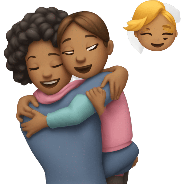 Daughter giving mom a hug  emoji