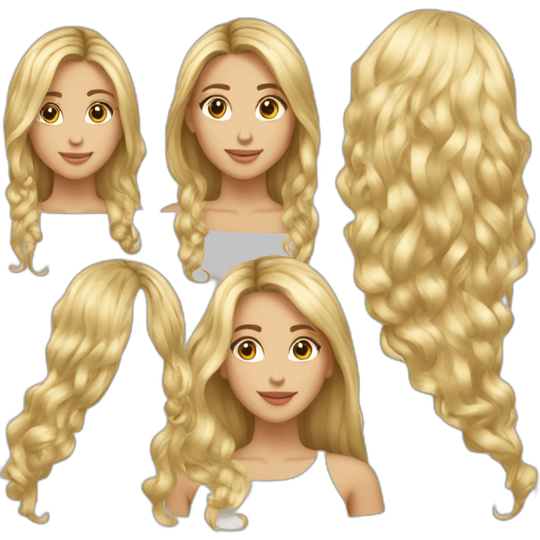 Blond cheveux long brun cheveux noir emoji