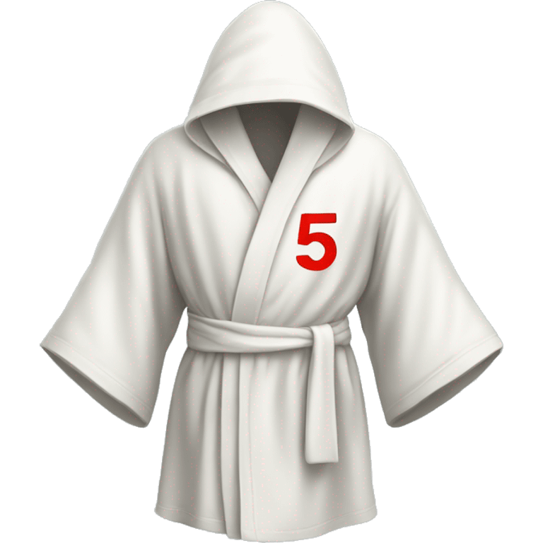 white robe with the number 5 in red on it emoji