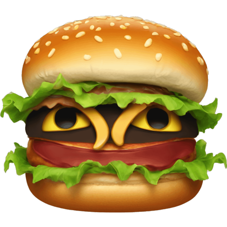 Evil hamburger emoji