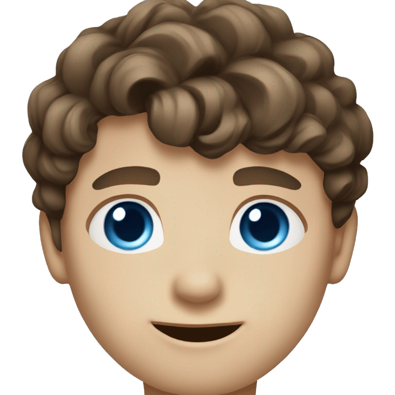 human boy 12 years brown hair  wavy hair blue eyes wite skin emoji