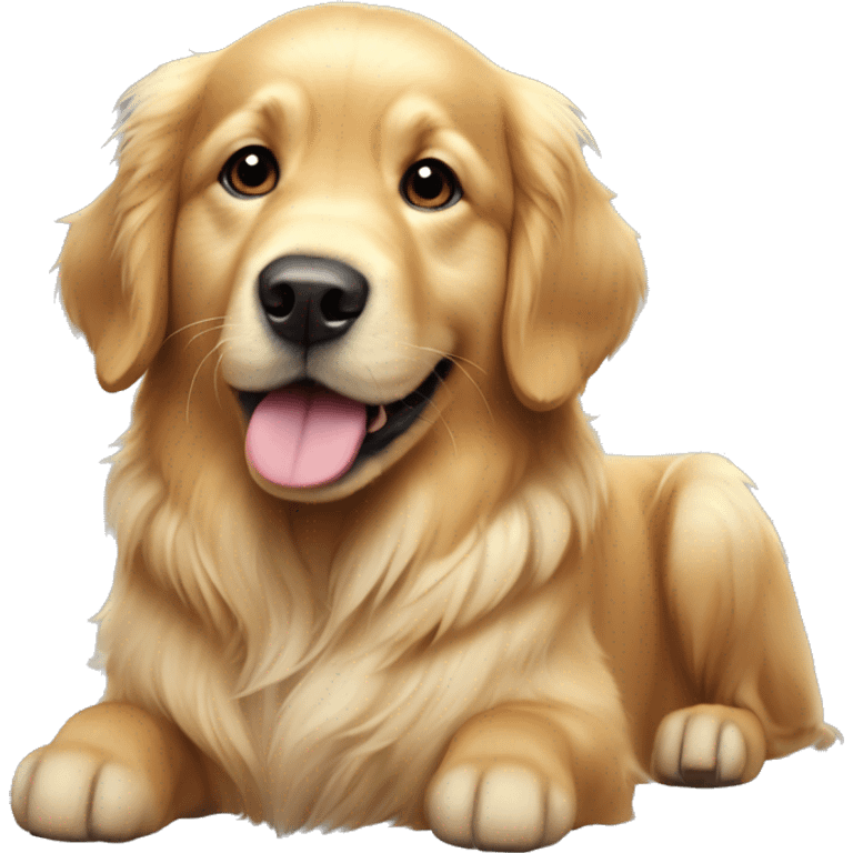 I would like un chien golden retriever assis surles pattes arrières pates avat levées emoji