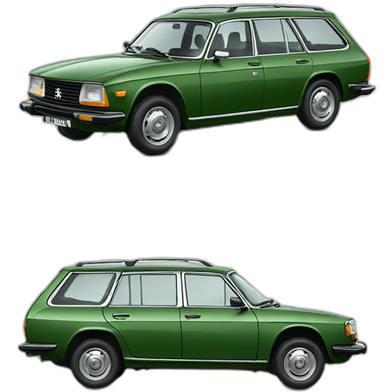 Green metallic Peugeot 304 stationwagon emoji