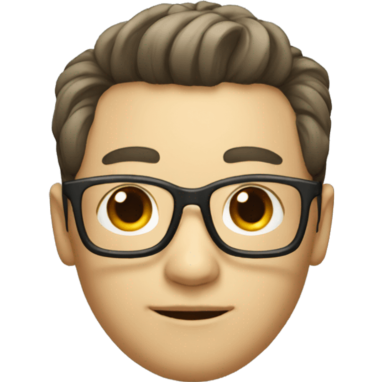 neat hair chinese guy wearing specs and tie emoji