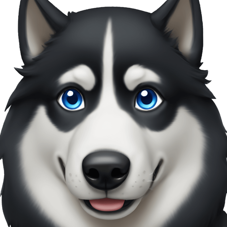 All black husky/shepard with blue eyes  emoji