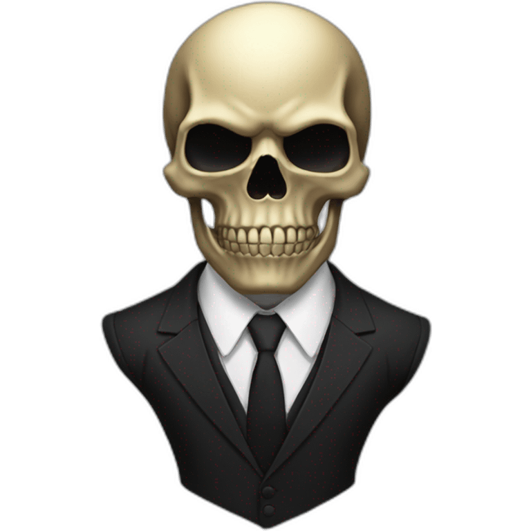 black skull in a suit only black from the voice of tears silver emoji