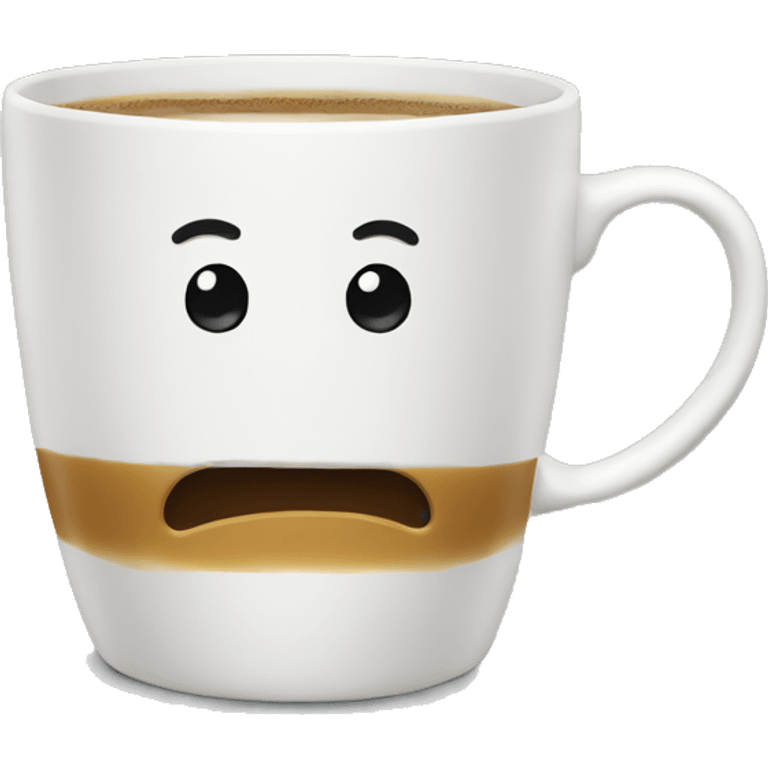 espresso cup with a sad face  emoji