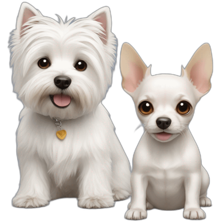 West Highland White Terrier with chihuahua rat emoji