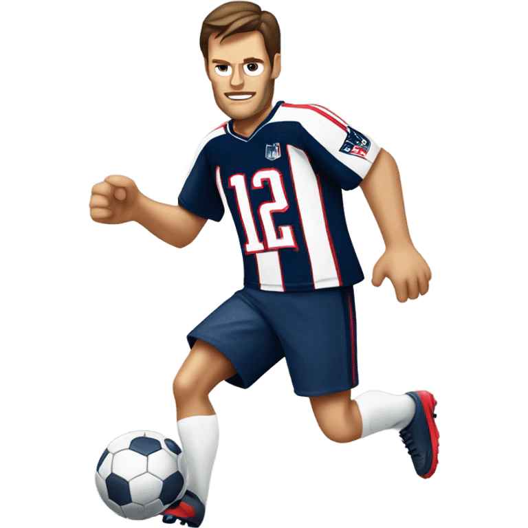 Tom Brady playing soccer  emoji