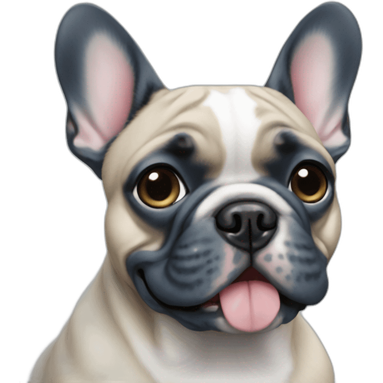 French bulldog blue emoji