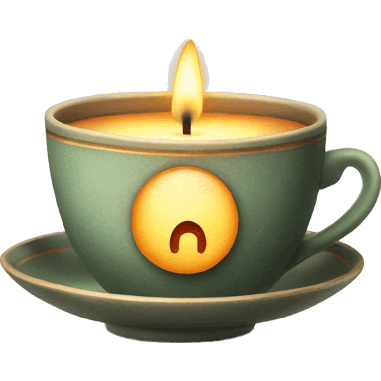 Tea cup with a candle in it emoji