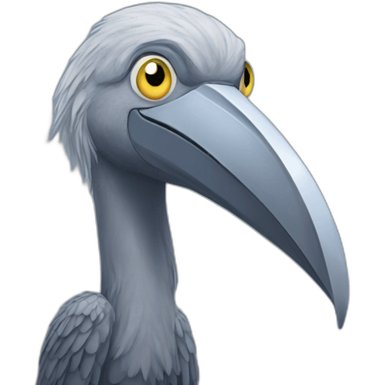 A shoebill at the club emoji