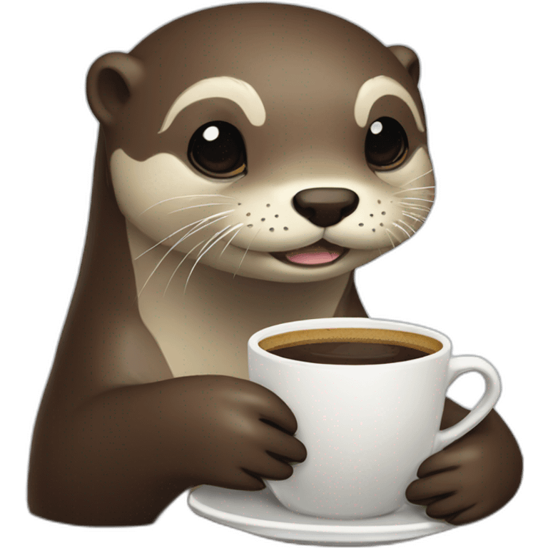 cute small claw river otter drinking coffee discord emote emoji