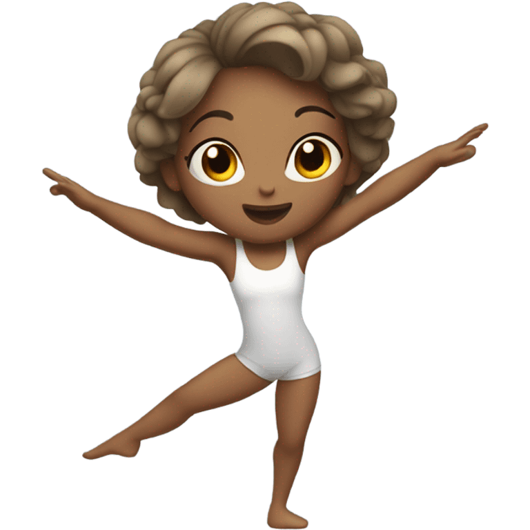 cartoon girl doing gimnastics emoji