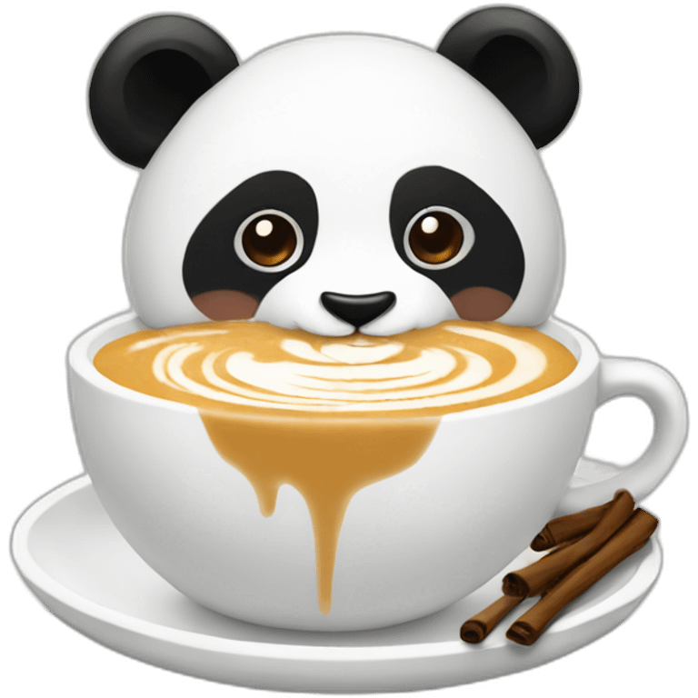 panda making latte art emoji