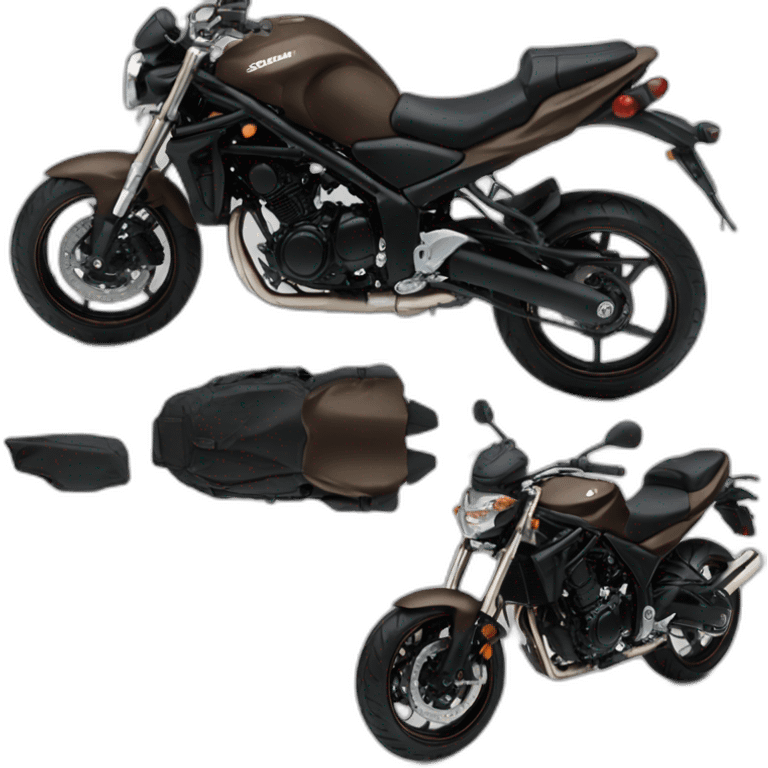 a black suzuki bandit 1200 Naked 2007 with brown seats emoji