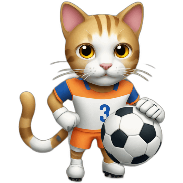 cat playing as soccer goalkeeper emoji