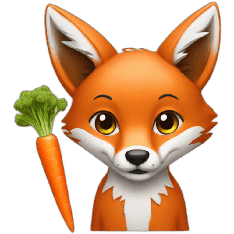 a fox holds a carrot emoji