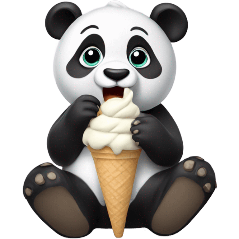 Panda eating ice cream emoji