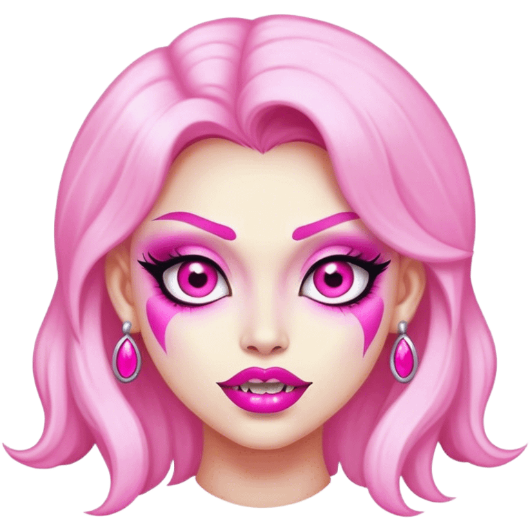 lady monster pink glam face  emoji