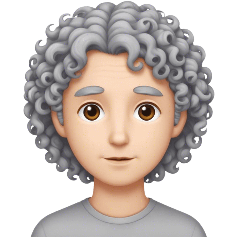 Me with curly gray hair  emoji