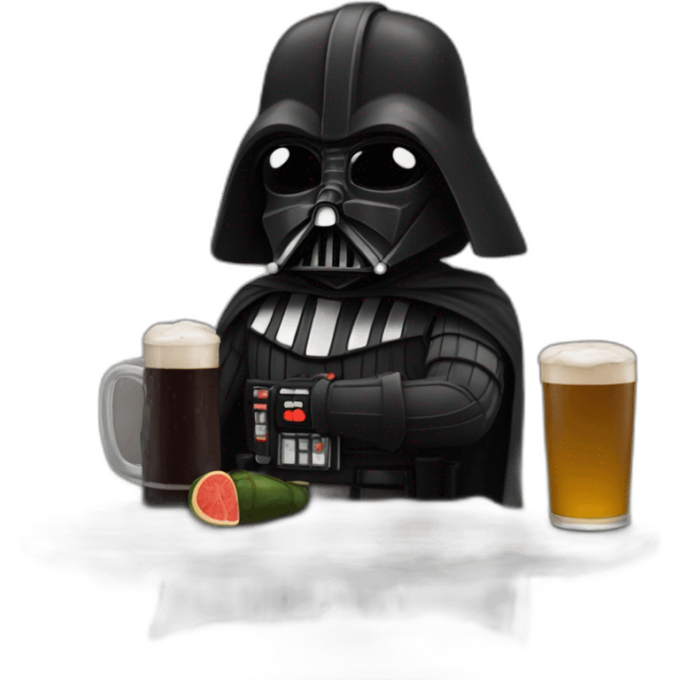 Dark vador buvant une bierre emoji