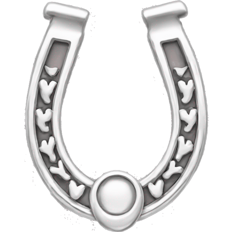 silver horseshoe septum piercing emoji