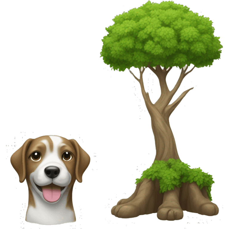 dog with tree emoji