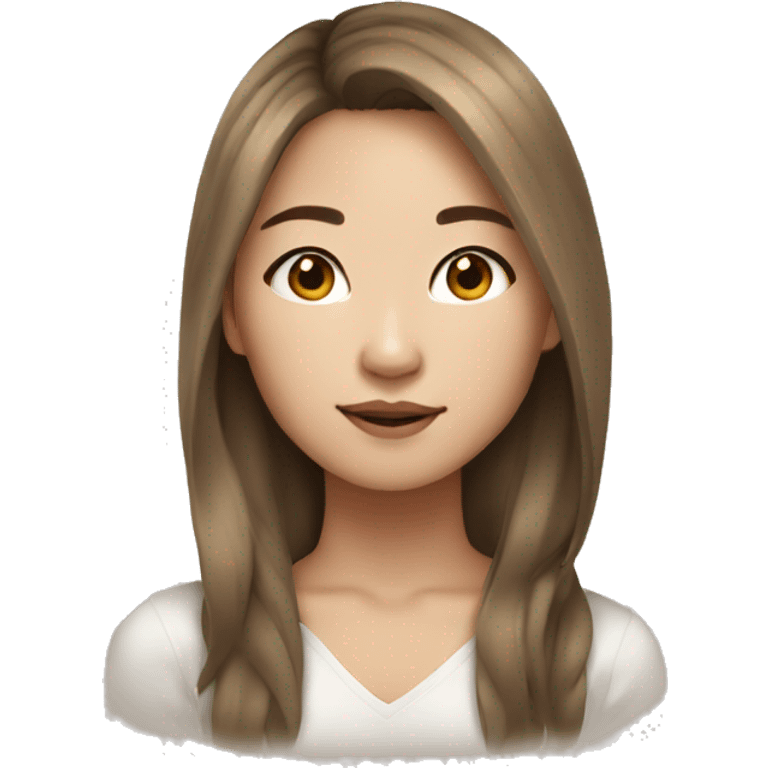 stunning asian girl light brown hair  emoji