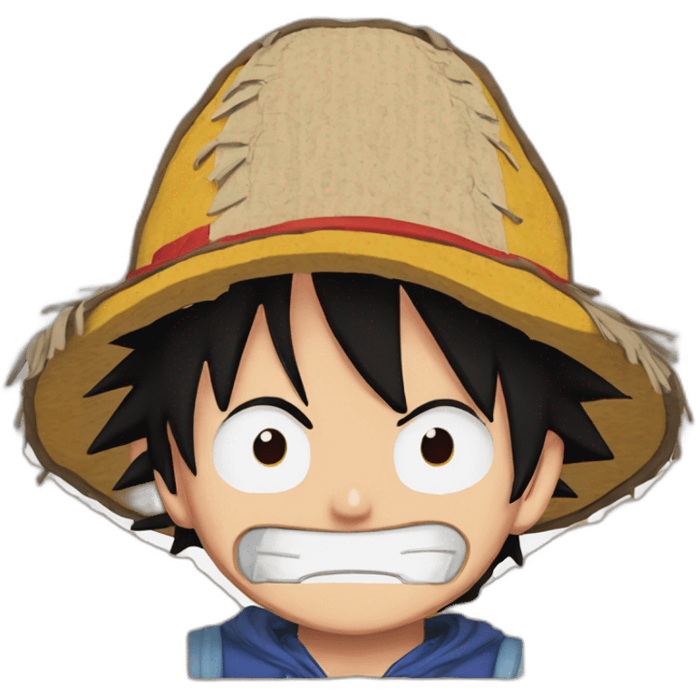 Luffy sur un tapis de tri de déchets emoji