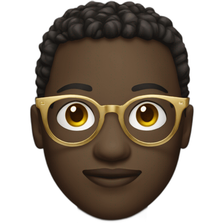 African young man in round gold glasses emoji