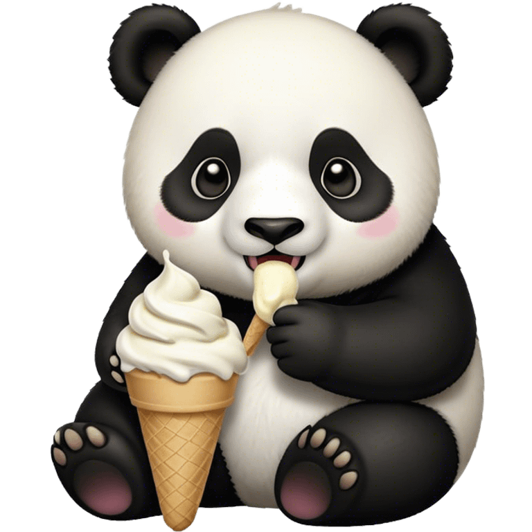 Panda eating ice cream emoji