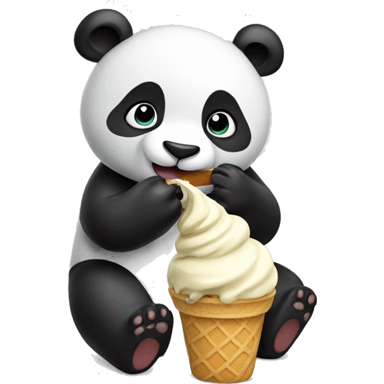 Panda eating ice cream emoji