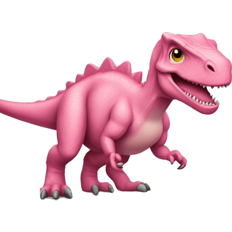 Un dinosaurio rosa emoji