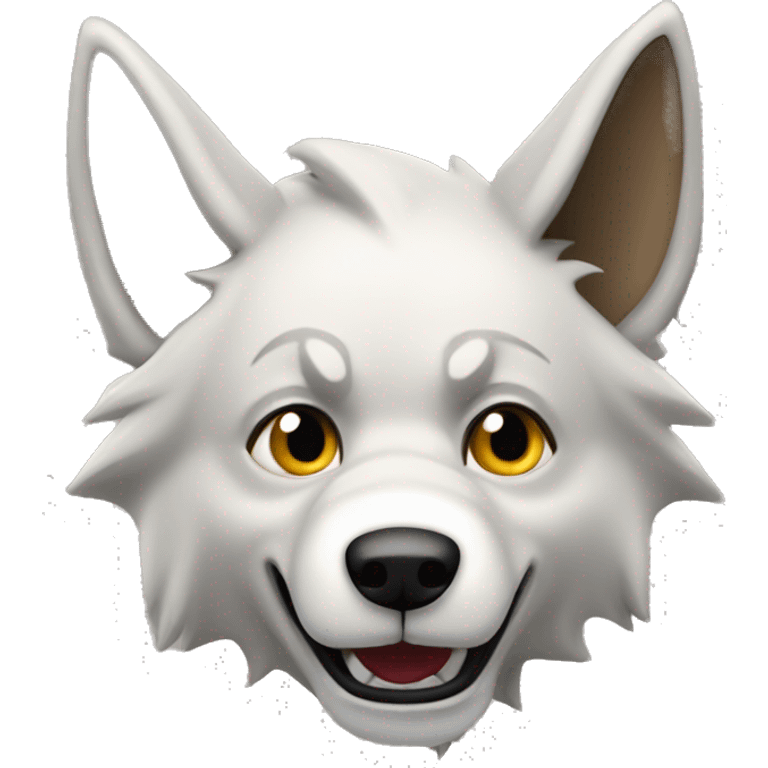 un lobo animado contento emoji