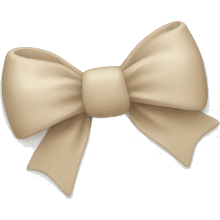 white heart with beige bow emoji