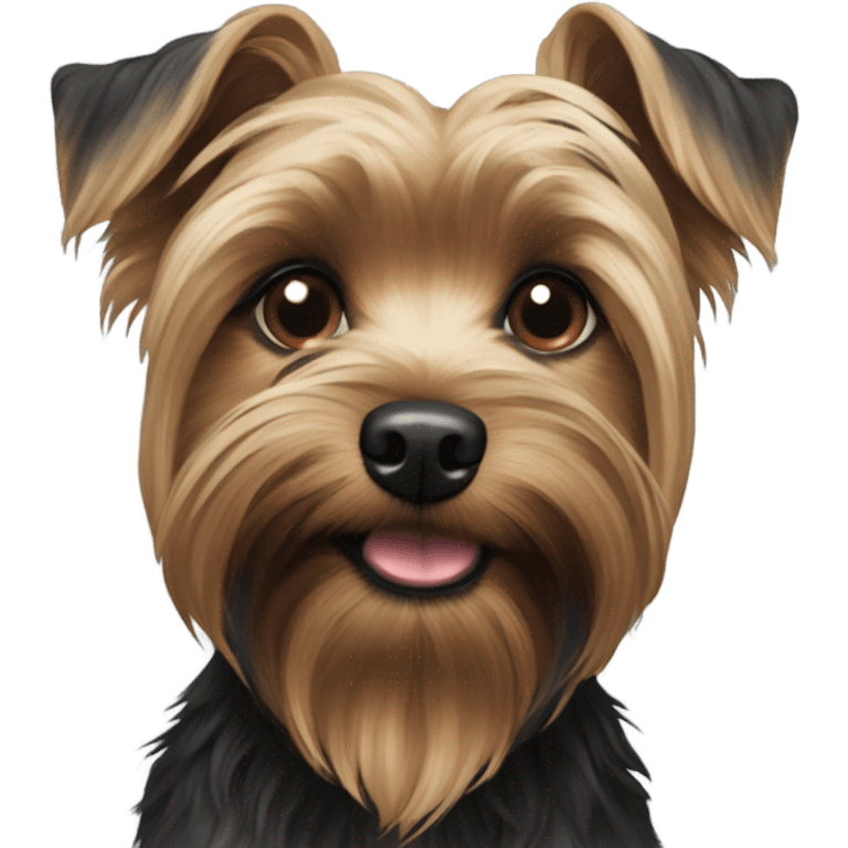 A mainly black dog Yorkshire-terrier/yorky mix emoji