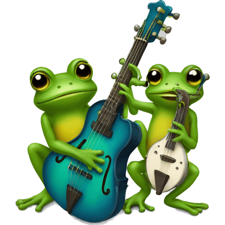 Froggies with instruments emoji